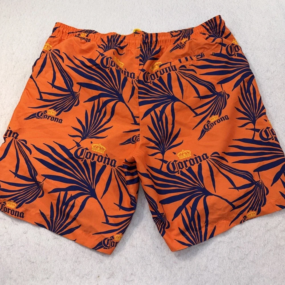 Corona Men's Swimwear Size Large Pool Beach Trunks‎ , Shorts Orange With Blue